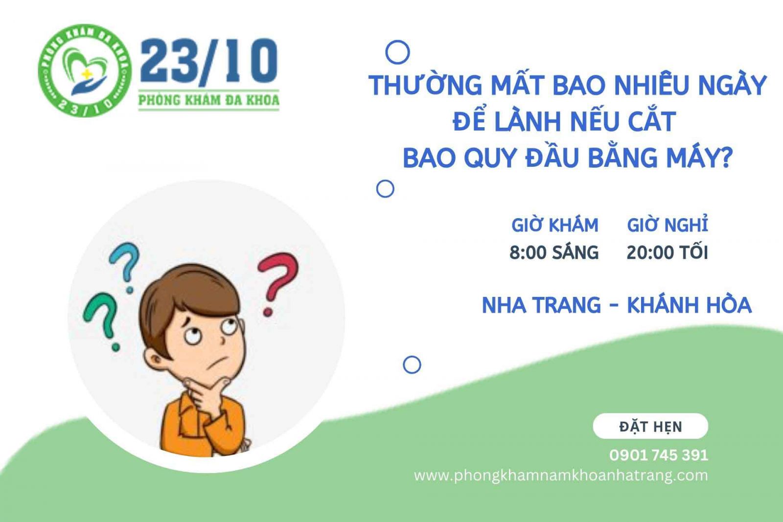 Thường mất bao nhiêu ngày để lành nếu cắt bao quy đầu bằng máy?